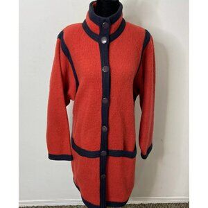 Vintage Spanner Imports 70s Mohair Wool Hipster Red Coat Russian Red Army Style